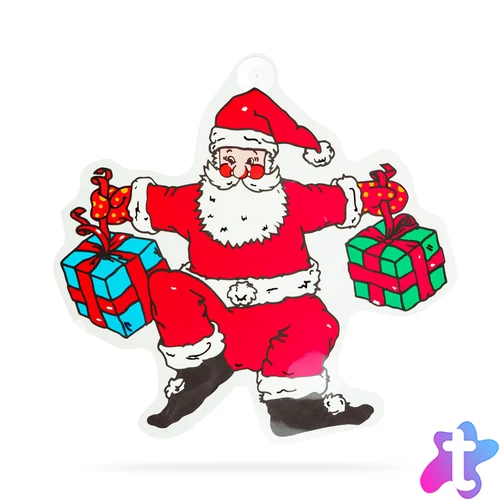 Karácsonyi ablakdekoráció - Mikulás - tapadókorongos - 30 x 29 cm