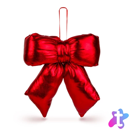 Masni dekoráció - csillogó piros - 21 x 19 cm