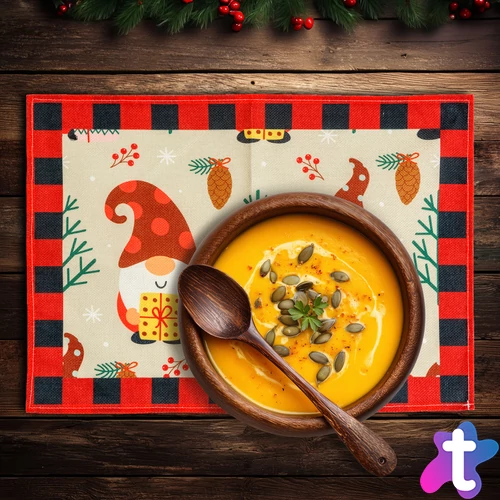 Karácsonyi tányéralátét - manó - 46 x 32 cm