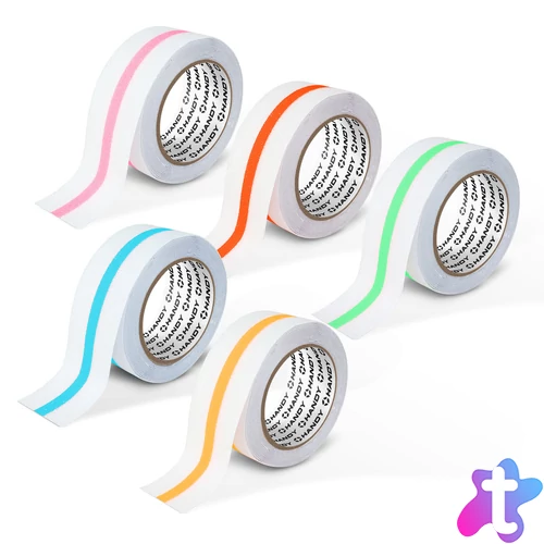 Csúszásmentes ragasztószalag - foszforeszkáló jelölőcsíkkal - 5 m x 50 mm - 5 féle