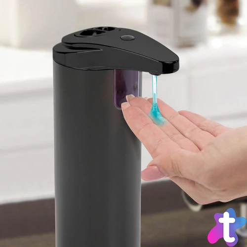 Automata szappanadagoló, 220 ml, álló, elemes, matt fekete