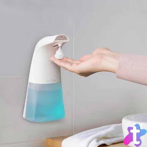 Automata habszappanadagoló, 250 ml, álló / falra akasztható, USB + elemes