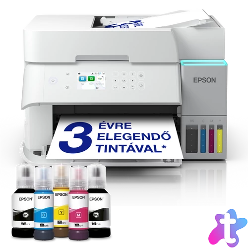 Epson EcoTank L6376 színes tintasugaras A4 MFP, ADF, duplex, LAN, WIFI, fehér