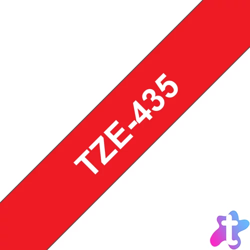 Brother TZE-435 címkéző szalag Vörös alapon fehér