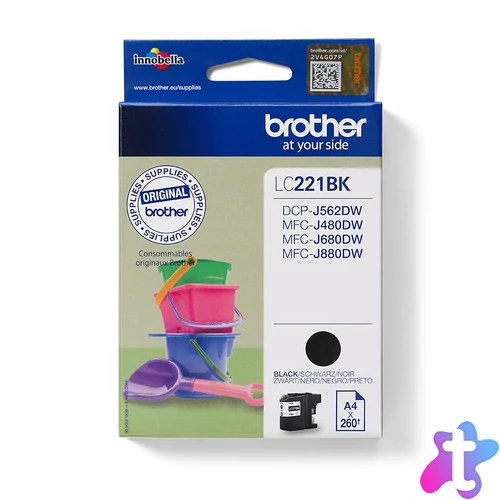 Brother LC221BK tintapatron 1 db Eredeti Fekete
