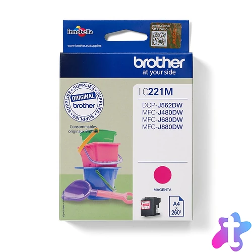 Brother LC221M tintapatron 1 db Eredeti Magenta