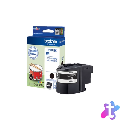 Brother LC22UBK tintapatron 1 db Eredeti Nagy (XL) kapacitású Fekete