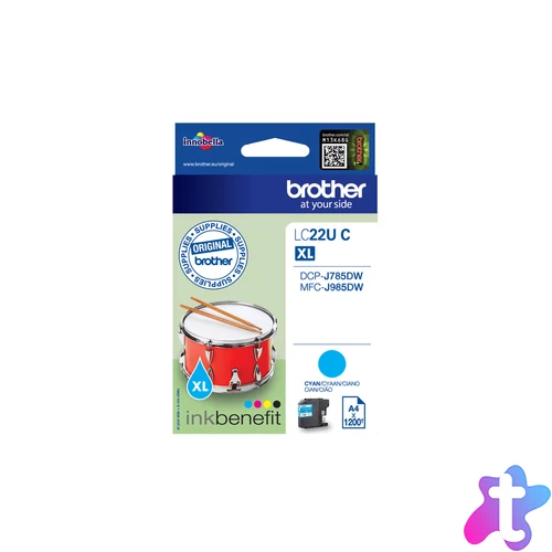 Brother LC22UC tintapatron 1 db Eredeti Nagy (XL) kapacitású Cián