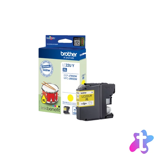 Brother LC22UY tintapatron 1 db Eredeti Nagy (XL) kapacitású Sárga