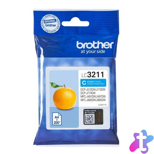 Brother LC3211C tintapatron 1 db Eredeti Standard teljesítmény Cián
