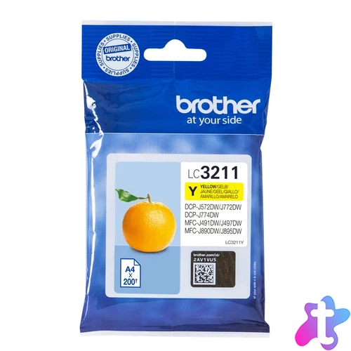 Brother LC3211Y tintapatron 1 db Eredeti Standard teljesítmény Sárga