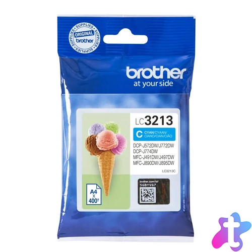 Brother LC3213C tintapatron 1 db Eredeti Nagy (XL) kapacitású Cián