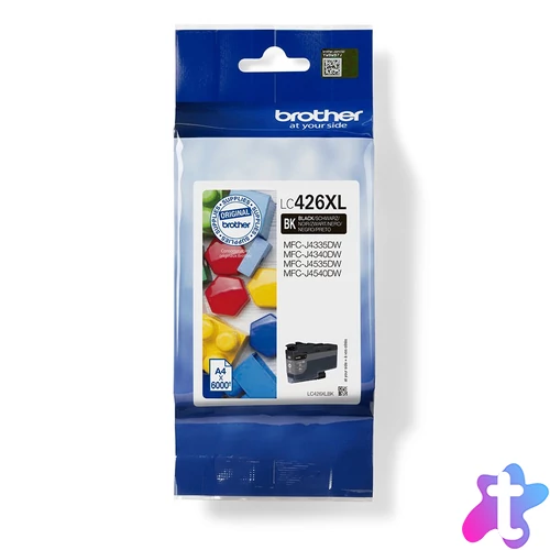 Brother LC-426XLBK tintapatron 1 db Eredeti Nagy (XL) kapacitású Fekete