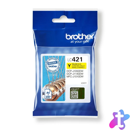 Brother LC-421Y tintapatron 1 db Eredeti Sárga