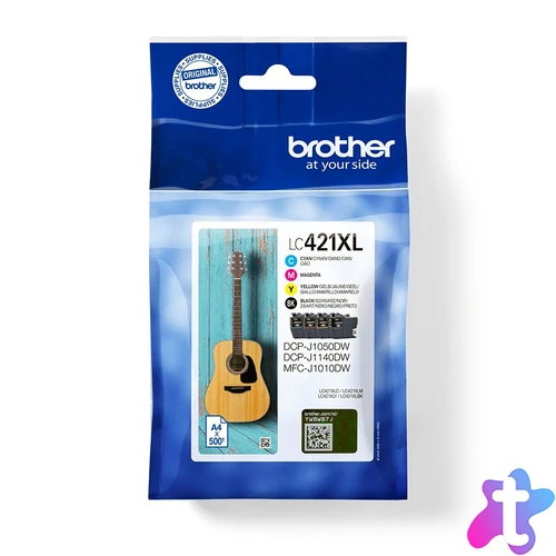 Brother LC-421XLVAL PagePack 4 db Eredeti Nagy (XL) kapacitású Fekete, Cián, Magenta, Sárga