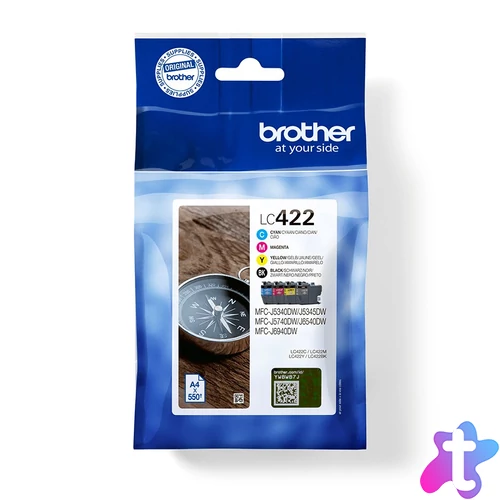 Brother LC422VAL tintapatron 4 db Eredeti Fekete, Cián, Magenta, Sárga