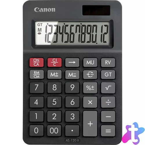 Canon AS-120 II számológép Asztali Kijelző kalkulátor Fekete