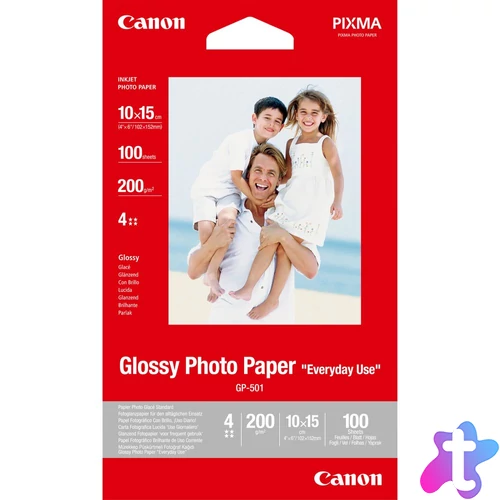 GP-501 GLOSSY PHOTO PAPER 10X15CM 100SHT 210G/QM