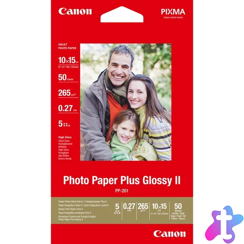 PP-201 PHOTO PAPER PLUS II GLOSSY 10X15 50SHTS