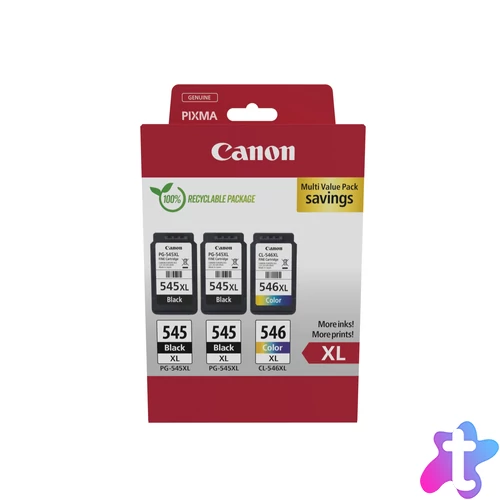 Canon 8286B013 tintapatron 3 db Eredeti Nagy (XL) kapacitású Fekete, Cián, Magenta, Sárga