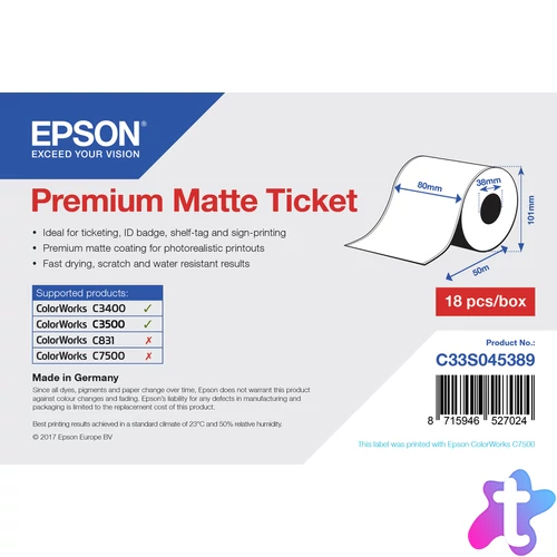 Epson Premium, 80mm x 50m, 107 g/m2