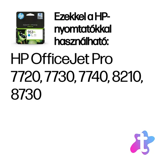 HP 953XL High Yield Cyan Original Ink Cartridge tintapatron 1 db Eredeti Nagy (XL) kapacitású Cián