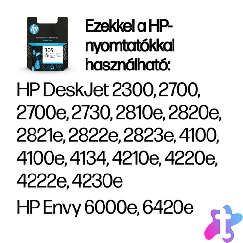 Ideális a különféle mindennapi színes dokumentumokat és fényképeket nyomtató háztartások, mikrovállalkozások és kisméretű irodák számára.<br>A HP eredeti tintapatronokkal éles szöveget és élénk színű fényképeket nyomtathat otthon és kisvállalkozásáb