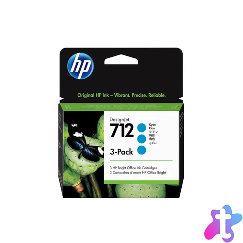 712 3 darabos 29 ml-es ciánkék DesignJet tintapatron