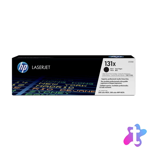 Ideális egyenletesen kiváló, professzionális minőségű dokumentumok és marketinganyagok irodai nyomtatásához.<br>A HP 131X fekete LaserJet tonerkazetta professzionális megjelenést kölcsönöz a dokumentumoknak és marketinganyagoknak. Az idő- és anyagve