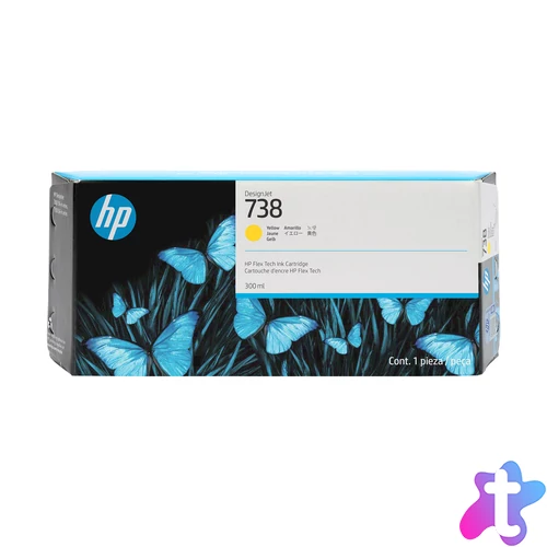HP 738 300-ml Yellow DesignJet Ink Cartridge