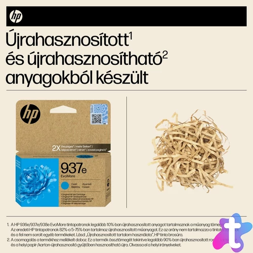 HP 937e EvoMore ciánkék eredeti tintapatron