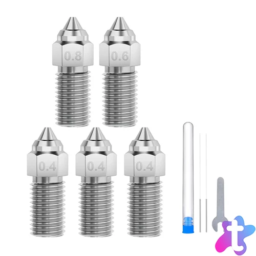 ELEGOO Neptune 4 / 4 Pro edzett acél fúvókakészlet (0,4 mm x 3 db, 0,6 mm x 1 db, 0,8 mm x 1 db)