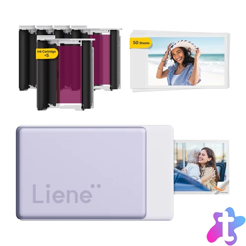 LIENE Pearl N200 Pro 2x3 hüvelykes hordozható fotónyomtató (lila)