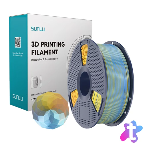 Sunlu PLA+ Silk négy színű filament (kék–lila–narancs–sárga)