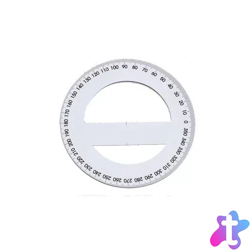 Szögmérő, papír, 360°, 1 db