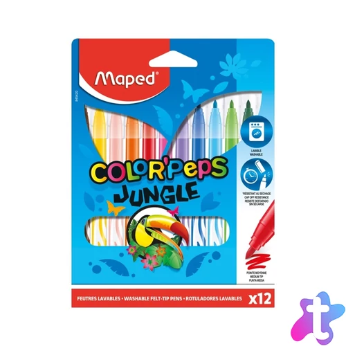 Color`Peps Jungle filctoll készlet, 2,8 mm, kimosható, 12 szín