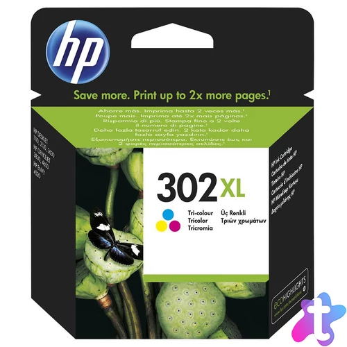 302XL Color (F6U67AE) festékpatron, hármszínű, nagy kapacitású, eredeti