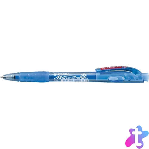 Golyóstoll, 0,38 mm, nyomógombos, STABILO "Marathon", kék