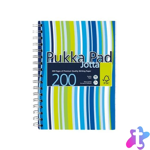 Spirálfüzet, A6, vonalas, 100 lap, PUKKA PAD "Stripe Jotta"