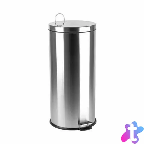 Pedálos szemetes, fém, 40 l, kivehető műanyag vödörrel, króm/inox