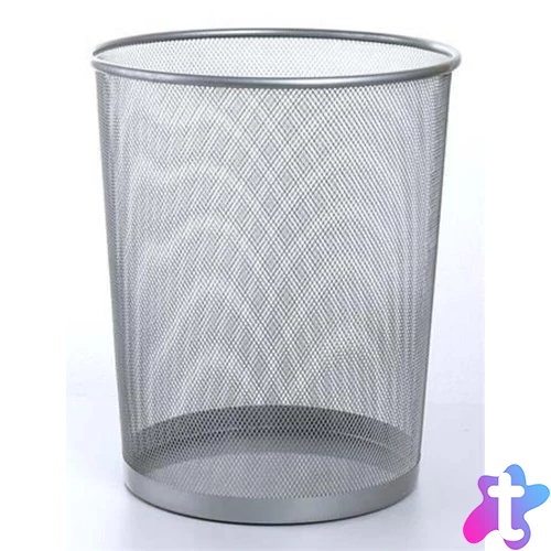 Papírkosár, fémhálós, 18 l, ezüst