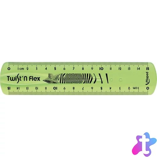 Twist`n Flex vonalzó, műanyag, törhetetlen, 15 cm