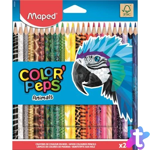 Color`Peps Animal színes ceruza készlet, háromszögletű, 24 szín