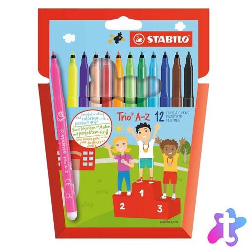 Trio A-Z filctoll készlet, 0,7 mm, 12 szín