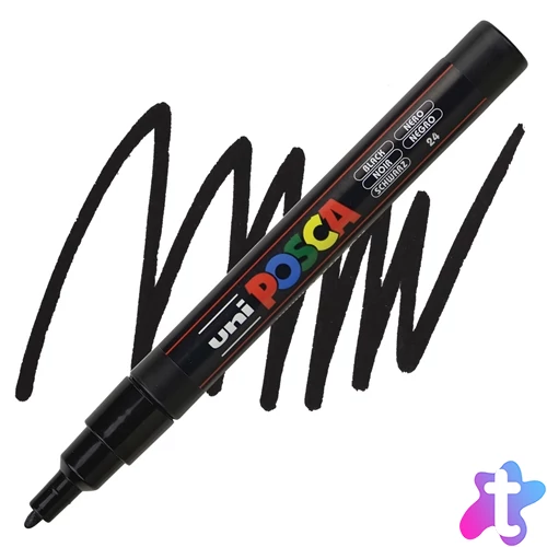 Posca PC-3M dekormarker, fekete (black)