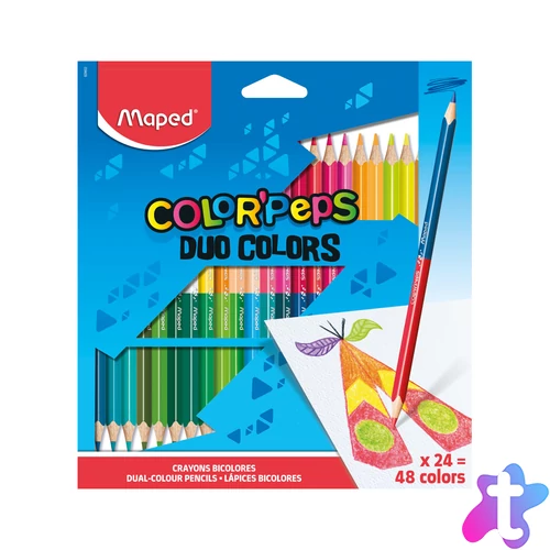 Color`Peps Duo színes ceruza készlet, háromszögletű, kétvégű, 24 db/48 szín