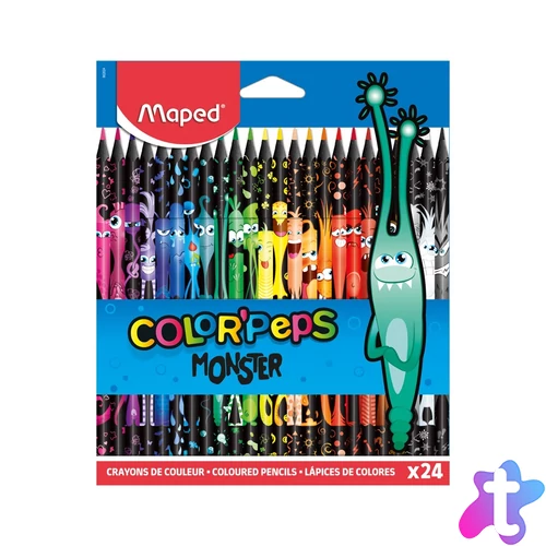 Color`Peps Monster színes ceruza készlet, háromszögletű, 24 szín