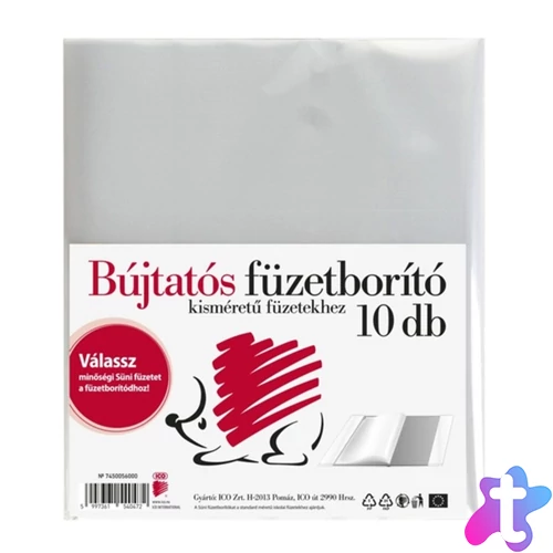 Süni bújtatós füzetborító, A5, PP, víztiszta (7450056000)