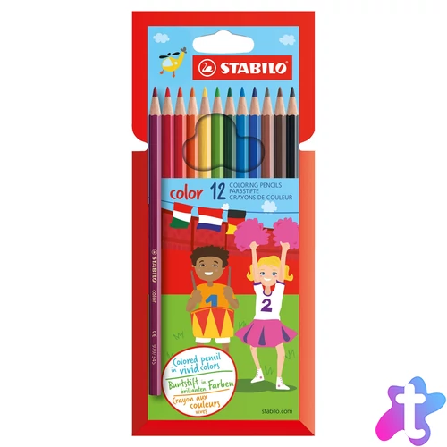 Color színes ceruza készlet, hatszögletű, 12 szín