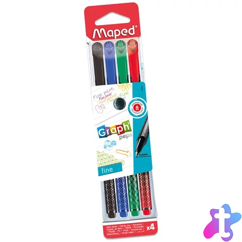 Graph`Peps Premium tűfilc készlet, 0,4 mm, 4 hagyományos szín